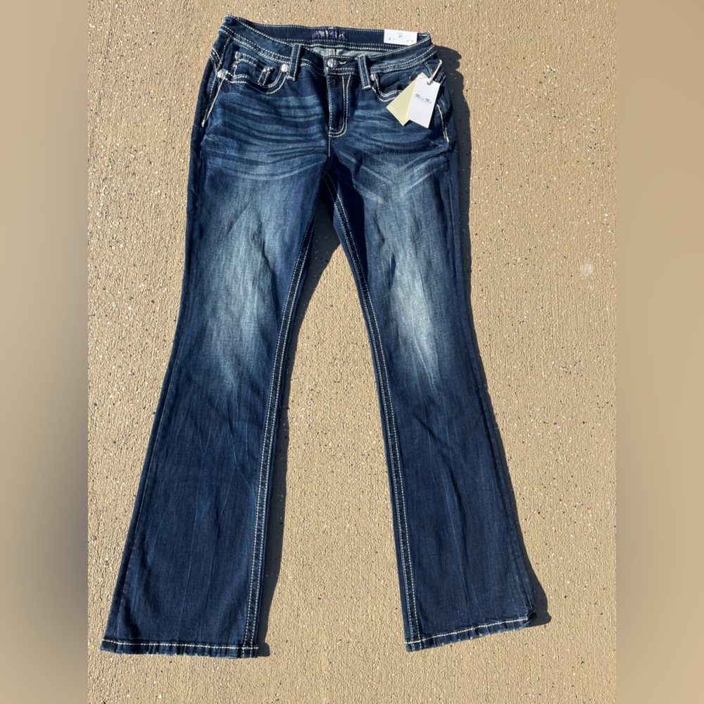 NEW NWT Miss Me Jeans Size 31‎ Mid-Rise Bootcut